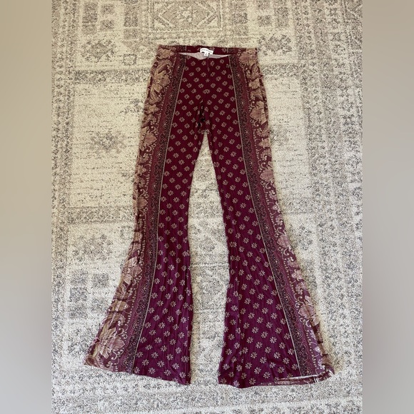 Hippie bell bottom stretchy high waisted pants - Picture 1 of 2